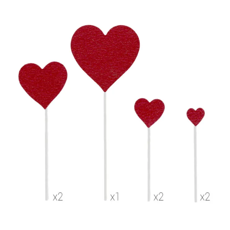 Cakes toppers cœurs brillants (x7)-Cerf Dellier Sale