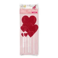 Cakes toppers cœurs brillants (x7)-Cerf Dellier Sale
