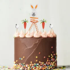 Cakes toppers lapin de Pâques (x5)-Cerf Dellier Best