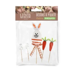 Cakes toppers lapin de Pâques (x5)-Cerf Dellier Best