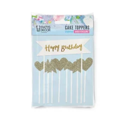 Cakes toppers "Happy birthday" 2 (x10)-Cerf Dellier