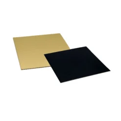 Cartons carrés or/noir 20 x 20 cm PATISDECOR (x5)-Cerf Dellier Outlet