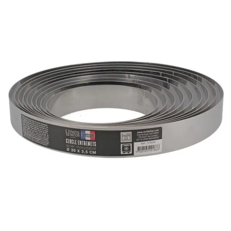 Cercle à entremets inox H 3,5 cm Ø 18 cm-Cerf Dellier Best