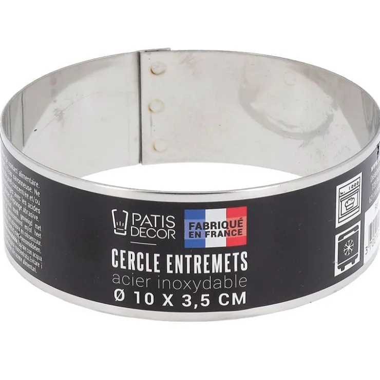 Cercle à entremets inox H 3,5 cm Ø 10 cm-Cerf Dellier Hot