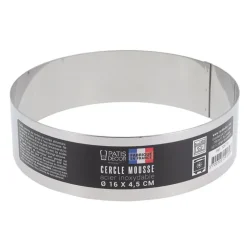 Cercle à mousse inox H 4,5 cm Ø 16 cm-Cerf Dellier Clearance