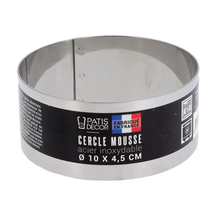 Cercle à mousse inox H 4,5 cm Ø 10 cm-Cerf Dellier Sale