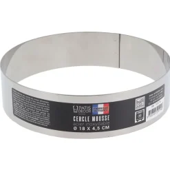 Cercle à mousse inox H 4,5 cm Ø 18 cm-Cerf Dellier Outlet