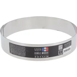 Cercle à mousse inox H 4,5 cm Ø 22 cm-Cerf Dellier