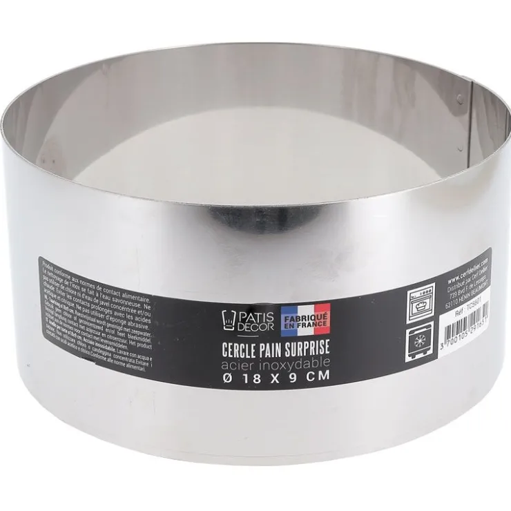 Cercle à pain surprise inox H 9 cm Ø 18 cm-Cerf Dellier Outlet
