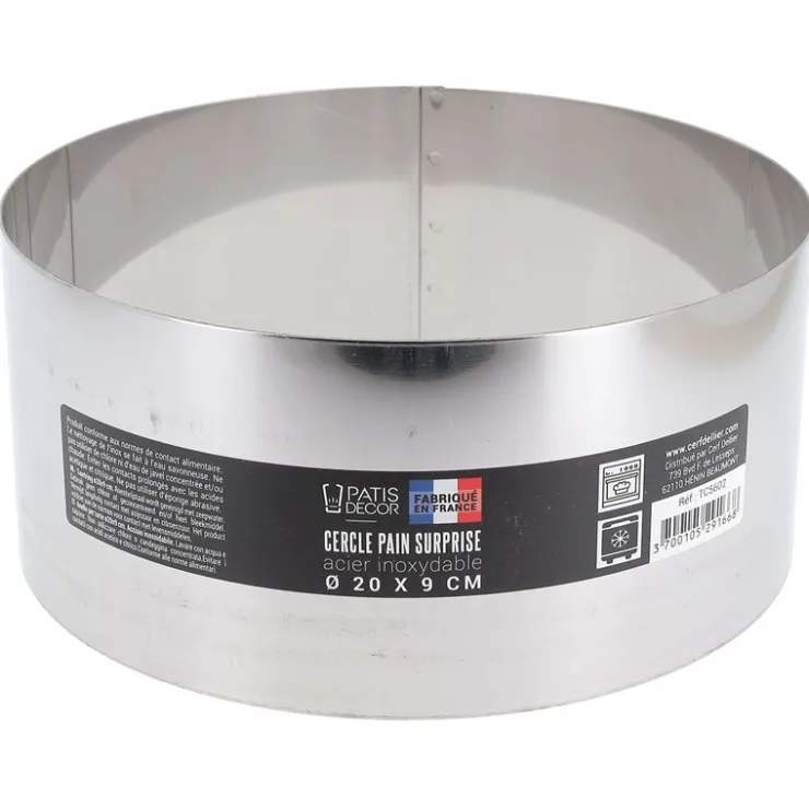 Cercle à pain surprise inox H 9 cm Ø 20 cm-Cerf Dellier Clearance