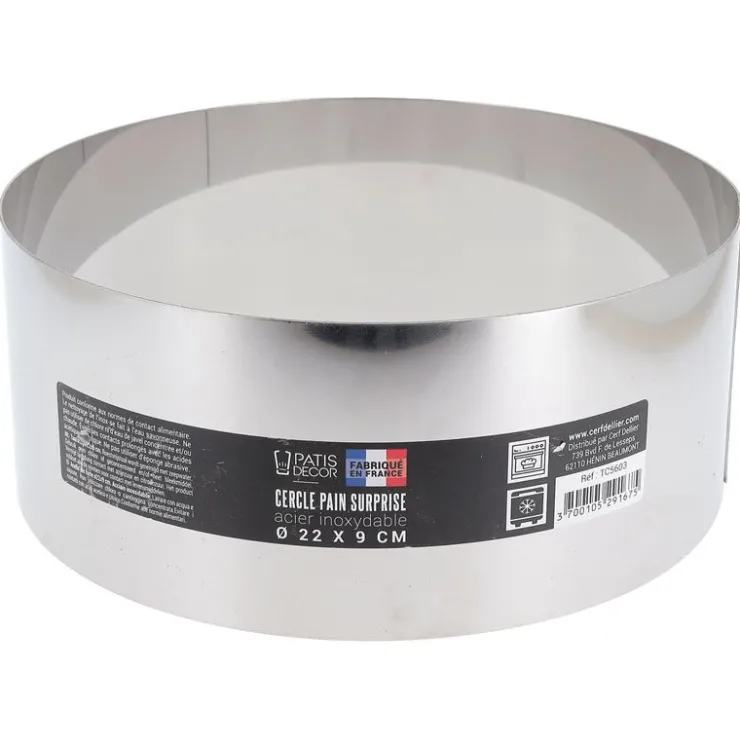 Cercle à pain surprise inox H 9 cm Ø 22 cm-Cerf Dellier Sale