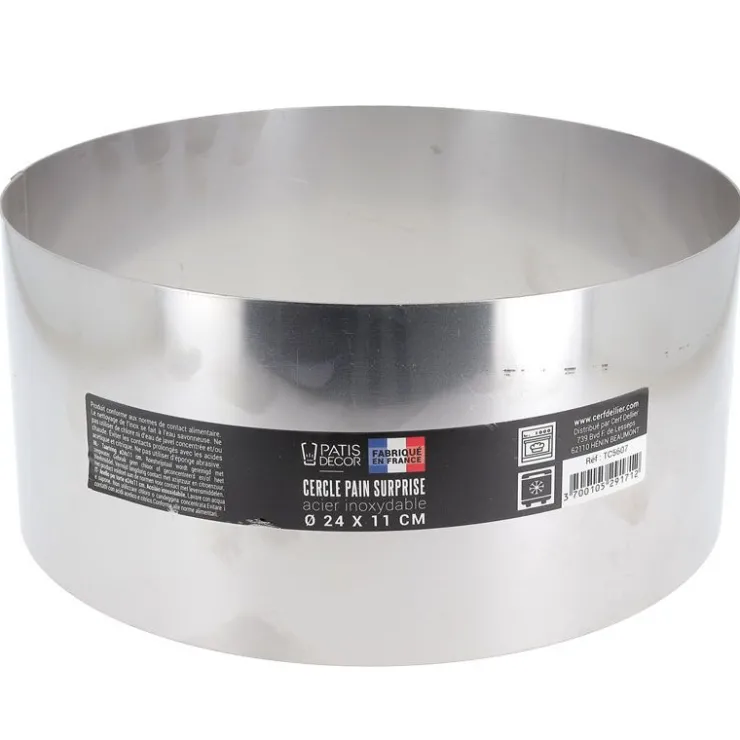 Cercle à pain surprise inox H 11 cm Diam 24 cm-Cerf Dellier Discount