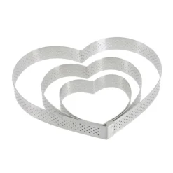 Cercle à tarte cœur perforé inox H 2 cm De Buyer-Cerf Dellier Sale