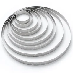 Cercle à tarte perforé à bord droit inox H 2 cm De Buyer-Cerf Dellier