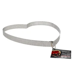 Cercle à tarte perforé coeur inox H 2 cm Ø 24 cm-Cerf Dellier Clearance