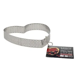 Cercle à tarte perforé coeur inox H 2 cm Ø 12 cm-Cerf Dellier New
