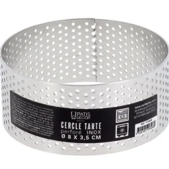 Cercle à tarte perforé inox H 3,5 cm Ø 8 cm-Cerf Dellier Sale