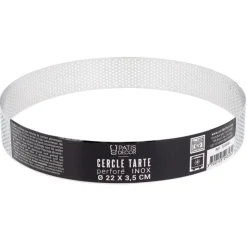 Cercle à tarte perforé inox H 3,5 cm Ø 22 cm-Cerf Dellier Best