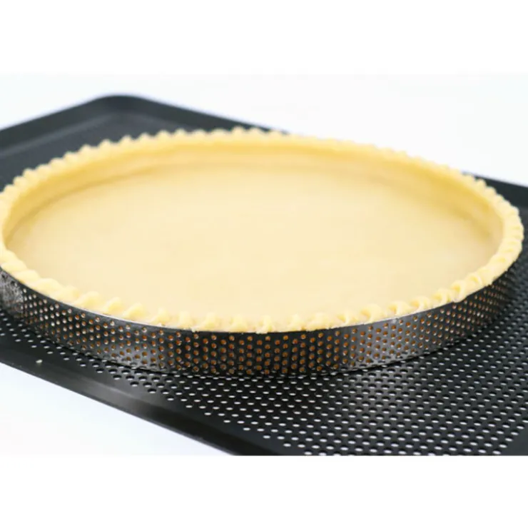 Cercle à tarte perforé inox H 3,5 cm Ø 22 cm-Cerf Dellier Best