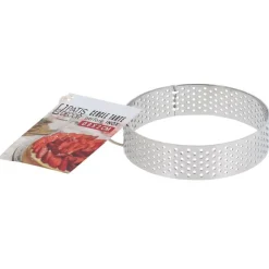 Cercle à tarte perforé inox H 2 cm Ø 8 cm-Cerf Dellier Discount