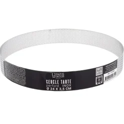 Cercle à tarte perforé inox H 3,5 cm Ø 24 cm-Cerf Dellier Hot
