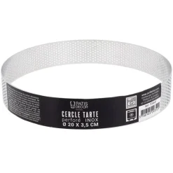Cercle à tarte perforé inox H 3,5 cm Ø 20 cm-Cerf Dellier Sale