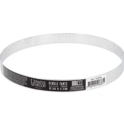 Cercle à tarte perforé inox H 2 cm Ø 20 cm-Cerf Dellier