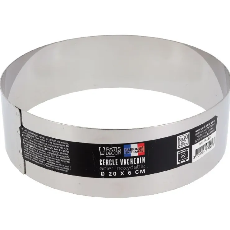 Cercle à vacherin inox H 6 cm Ø 20 cm-Cerf Dellier New