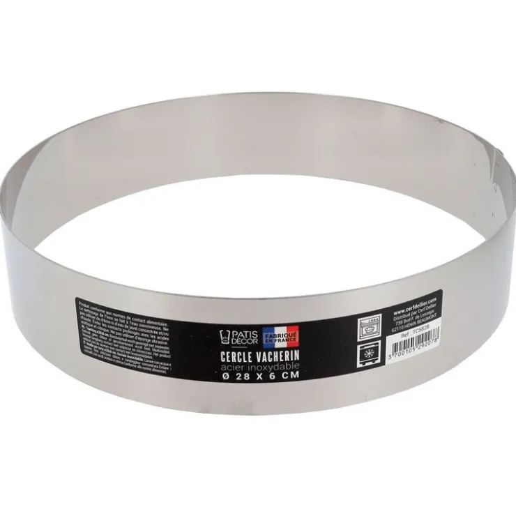 Cercle à vacherin inox H 6 cm Ø 28 cm-Cerf Dellier Best