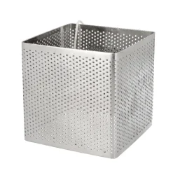 Cercle perforé carré en acier inoxydable carré - 8 x 8 x 8 cm-Cerf Dellier New