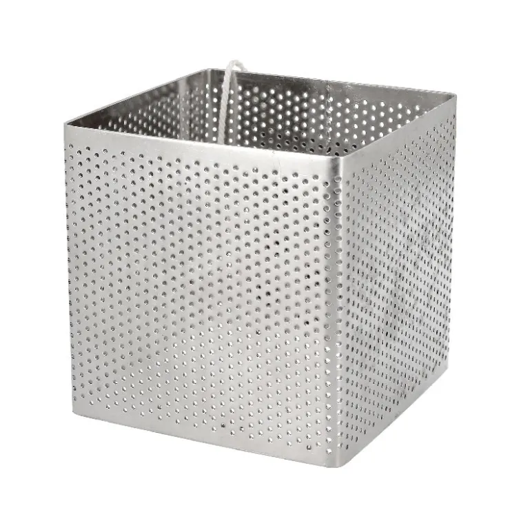 Cercle perforé carré en acier inoxydable carré - 8 x 8 x 8 cm-Cerf Dellier New
