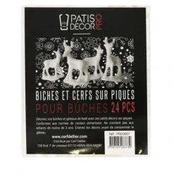 Cerf et biche blancs sur pique (x24)-Cerf Dellier Best