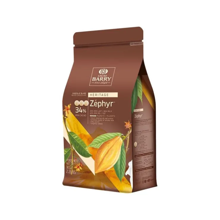 Chocolat Blanc Zéphyr pistoles 34 % 1 Kg-Cerf Dellier Discount