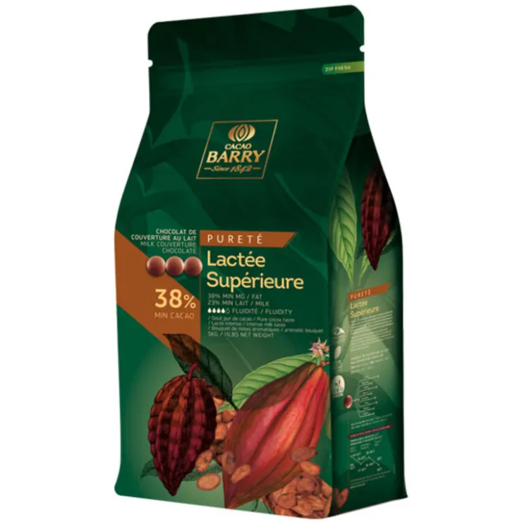Chocolat de Couverture lactée supérieure 38 % 5 kg-Cerf Dellier Hot