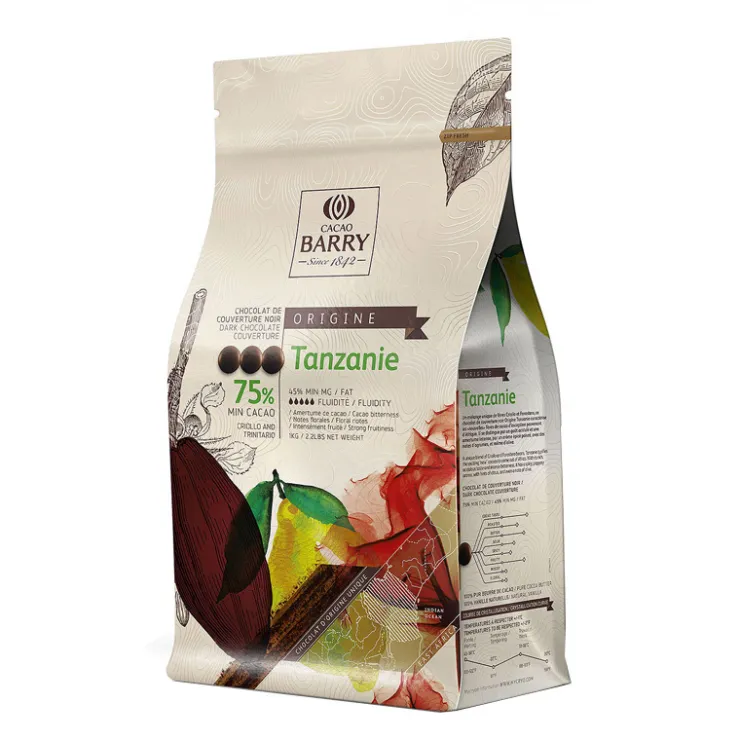 Chocolat de Couverture Noir Tanzanie 75 % 1 Kg-Cerf Dellier Online
