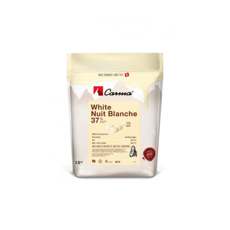 Chocolat de couverture White Nuit Blanche 37 % 1,5 kg-Cerf Dellier Discount