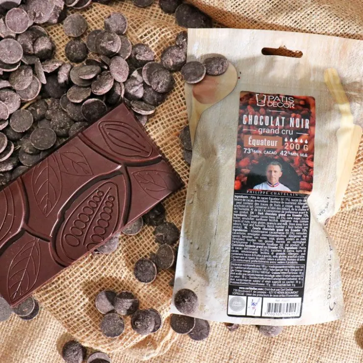 Chocolat noir grand cru Equateur 73 % 200 g-Cerf Dellier Online