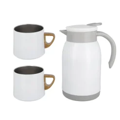 Coffret thermos + tasses blanches-Cerf Dellier Online
