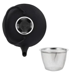 Coffret théière + tasses à rayures en fer noir - 800 ml-Cerf Dellier Hot
