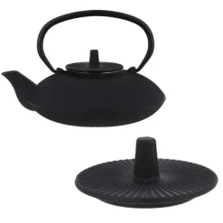 Coffret théière + tasses à rayures en fer noir - 800 ml-Cerf Dellier Hot