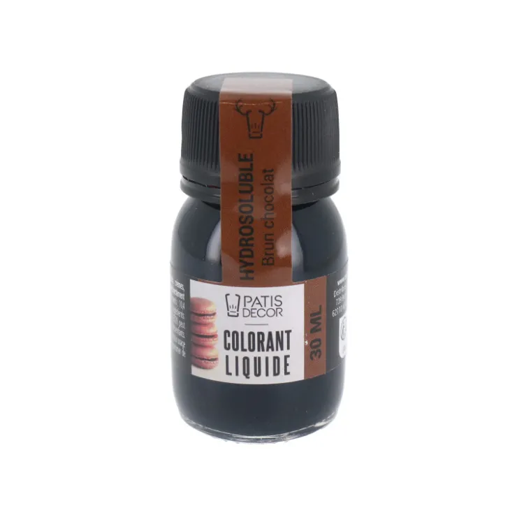 Colorant liquide hydrosoluble brun chocolat 30 ml - DDM 07/24-Cerf Dellier Hot