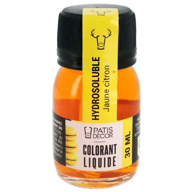 Colorant liquide hydrosoluble jaune citron 30 ml-Cerf Dellier Online