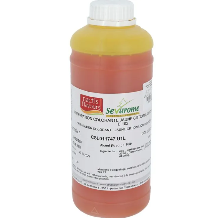 Colorant liquide hydrosoluble jaune citron 1L-Cerf Dellier Hot