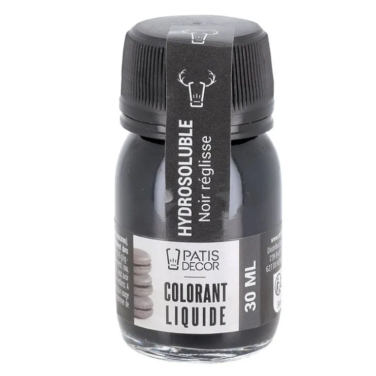 Colorant liquide hydrosoluble noir réglisse 30 ml-Cerf Dellier Hot