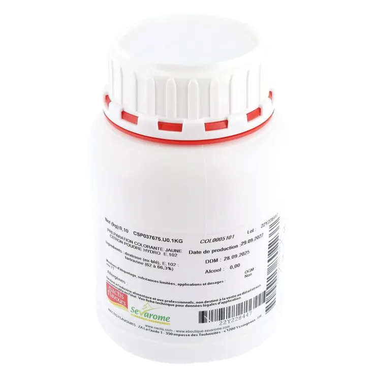 Colorant poudre alimentaire Jaune Citron 100 g-Cerf Dellier Discount