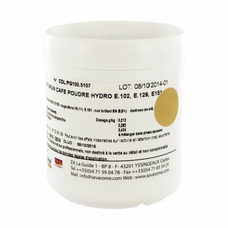 Colorant poudre alimentaire Café 100 g-Cerf Dellier