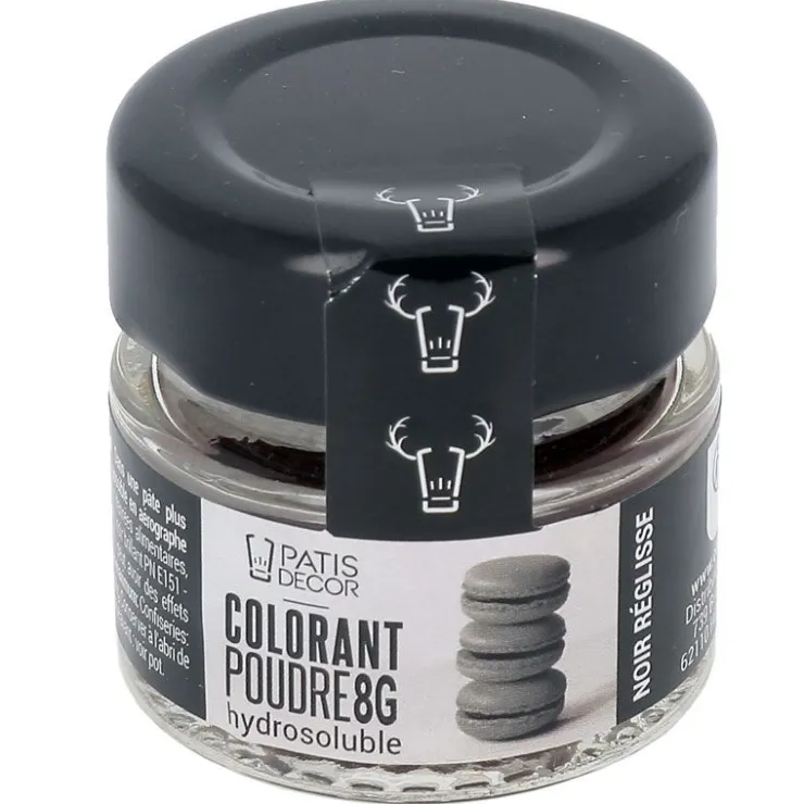 Colorant poudre hydrosoluble noir réglisse 8 g-Cerf Dellier