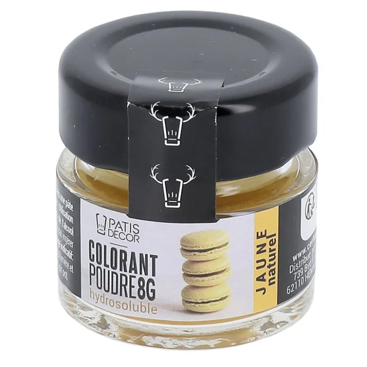 Colorant poudre hydrosoluble jaune naturel 8 g-Cerf Dellier Best