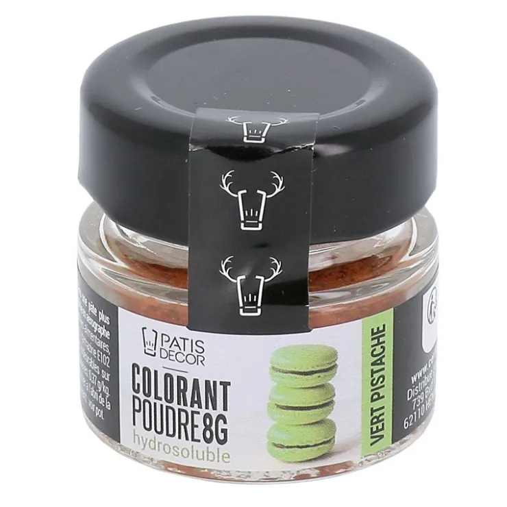 Colorant poudre hydrosoluble vert pistache 8 g-Cerf Dellier Best