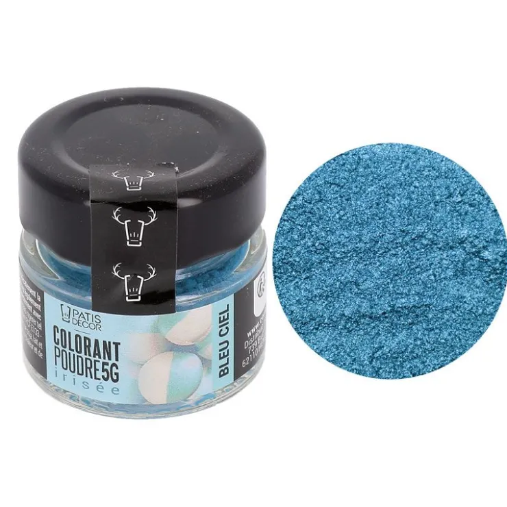 Colorant poudre irisé bleu ciel 5 g-Cerf Dellier Best